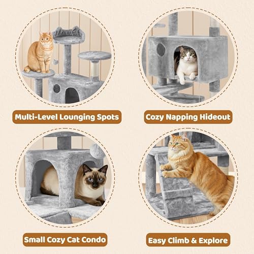 Yaheetech 62in Cat Tree Tower, Double Condo, Scratch Posts - Image 4