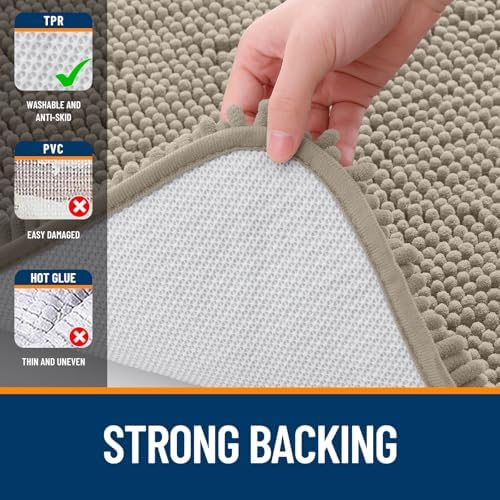 OLANLY Bathroom Rugs 32x20, Extra Soft Absorbent Chenille Bath Rugs - Image 6