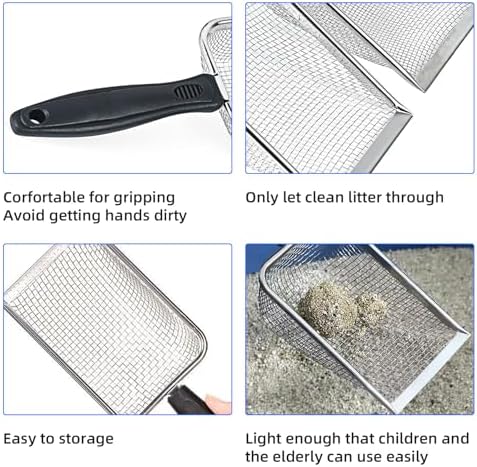 Cat Litter Scoop, Stainless Steel Mesh Scoop Away Cat Litter, Kitty Litter - Image 5