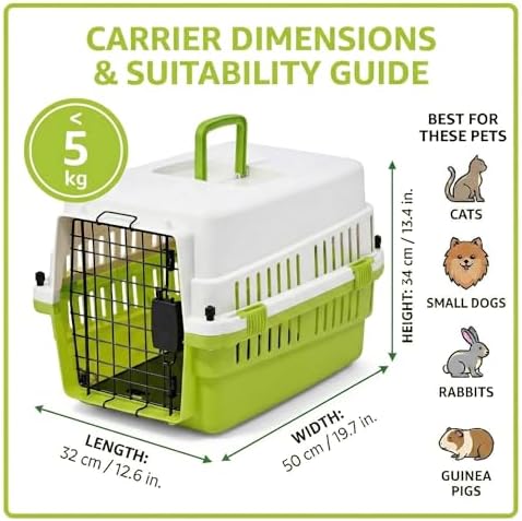 Hard-Sided Pet Carrier for Cats and Small Dogs, Portable Plastic Crate for Vet - Image 2