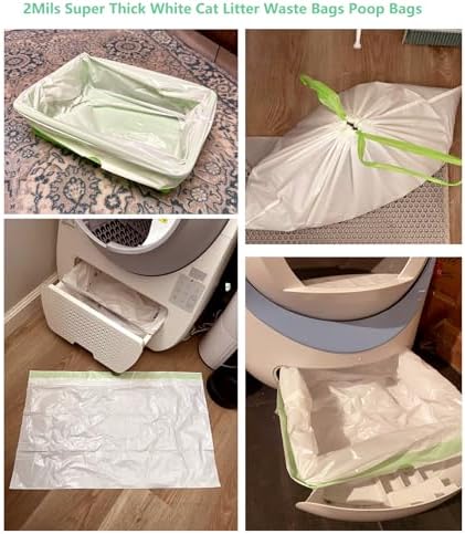 60 Count Cat Drawstring Litter Box Liners 26.6x16.7 inches 2Mils Super Thickfor - Image 4