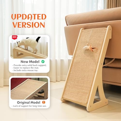 PETKARAY Cat Scratcher, Sisal Cat Scratching Ramp, L Shape Scratch Pad - Image 2