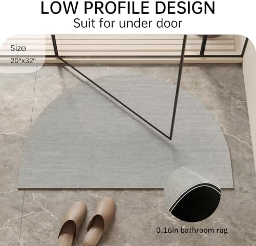 Mecko Half Circle 20"x32" Bath Mat Light Grey - Image 2