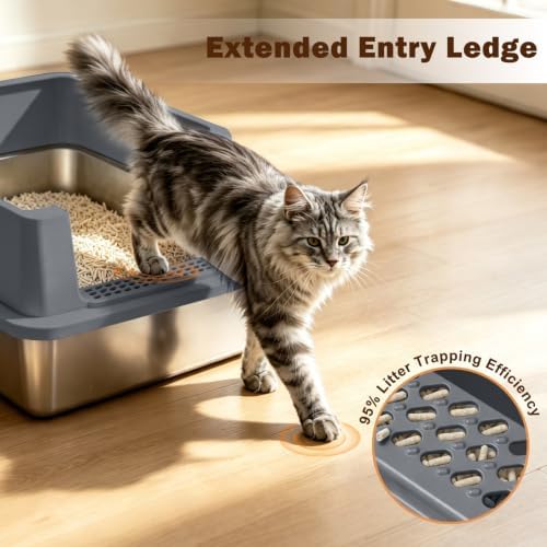 AIPERRO Extra Large Stainless Steel Litter Box - Image 6