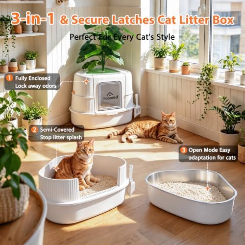 Large Enclosed Corner Cat Litter Box - Image 3