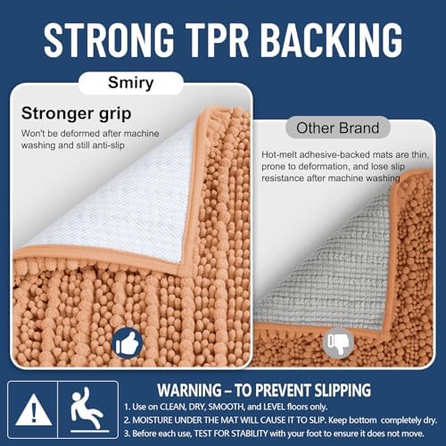 Smiry Bathroom Rugs 30X20, Extra Soft Rubber Backing Chenille Bath Mats - Image 3