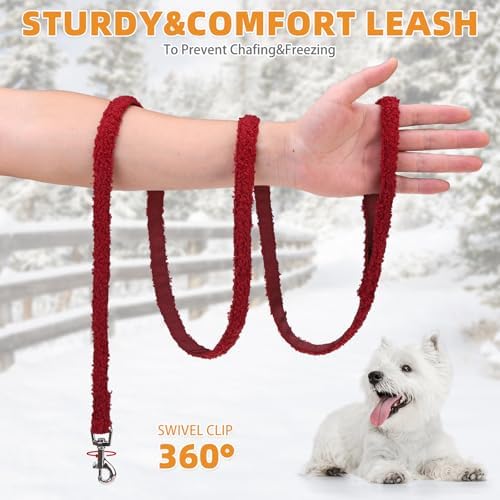 KOOLTAIL Christmas Plush Small Dog Harness and Leash Set, Warm Fleece No Pull - Image 5