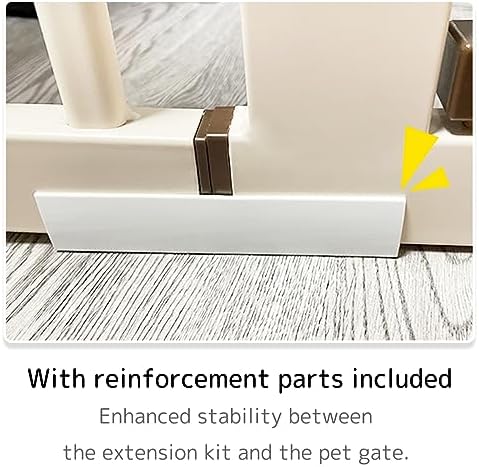 Lumizone 61.02" Extra Tall Pet Gate Extension Kit 4.13" Wide Cream - Image 4