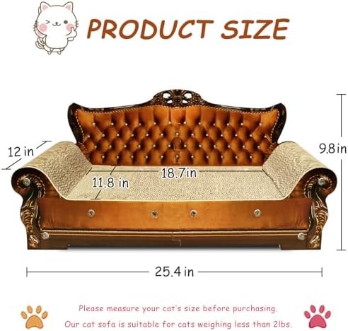 Luxury Cardboard Cat Scratcher Sofa Bed, Couch Shaped Scratching Board - Image 3
