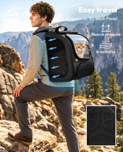 Pecute Cat Backpack Carrier, Large Space Cat Bubble Backpack - Image 3