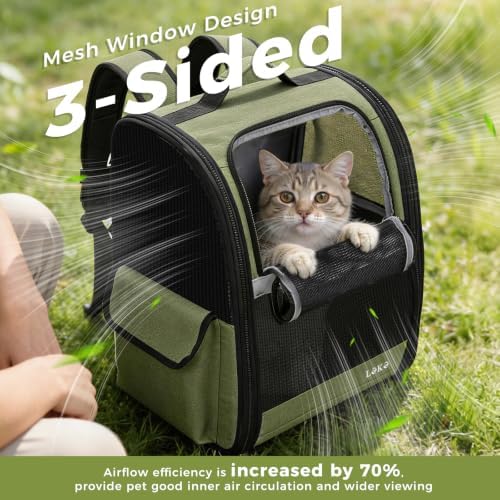 Lekereise Dog Carrier Backpack for Small Medium Dogs Cats up to 18 lbs - Image 2