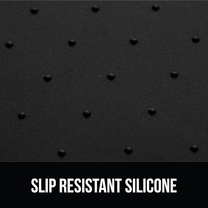 GORILLA GRIP 100% Waterproof Raised Edge BPA Free Silicone Pet Feeding Mat, Dog Cat Food Mats Contain Spills Protects Floors, Placemats for Cats and Dogs Water Bowl, Pets Accessories 16x10, Black