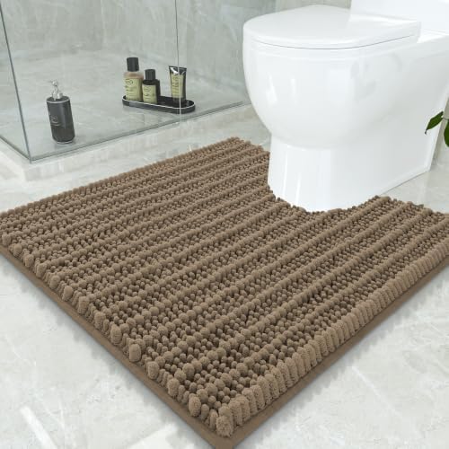 Smiry Bathroom Toilet Rugs U Shaped 24x24, Chenille Bath mats by Smiry