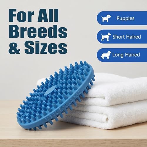 Lilpep 2-in-1 Dog Bath Brush, Double Sided Soft Rubber Grooming Brush - Image 4