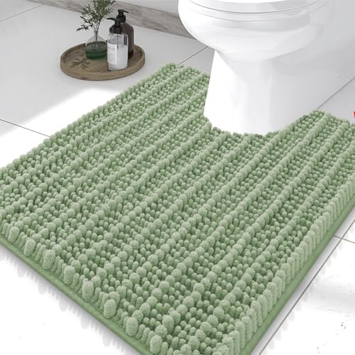 Smiry Bathroom Toilet Rugs U Shaped 24X20, Chenille Bath mats by Smiry