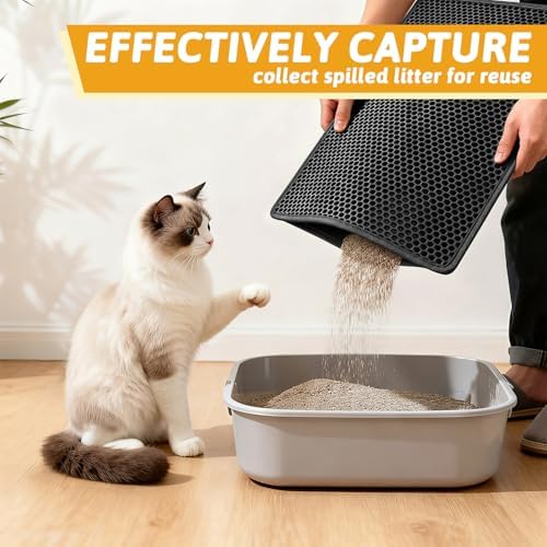 Pieviev Litter Mat, Double-Layer Waterproof Trapping Mat - Image 3