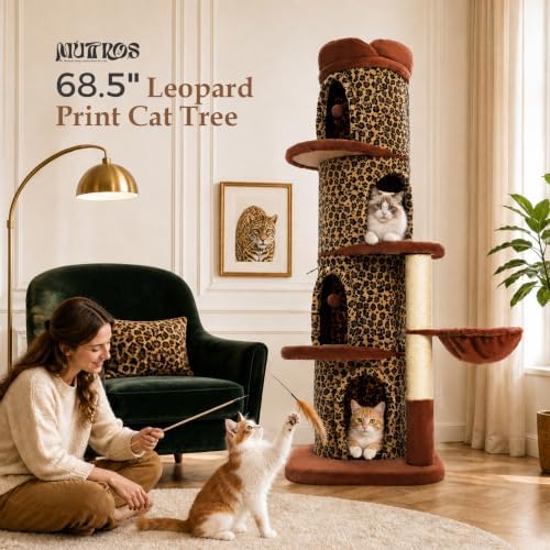 MUTTROS 68.5" Leopard Print Cat Tree Tower - Image 2