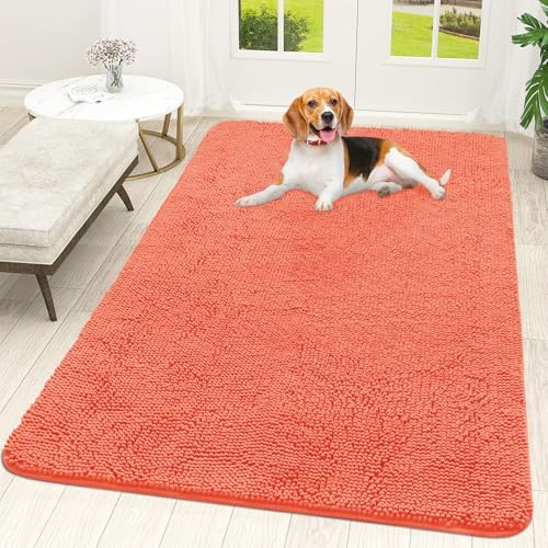 OLANLY Dog Door Mat for Muddy Paws 59x35, Super Absorbent Chenille Mud Mat by OLANLY