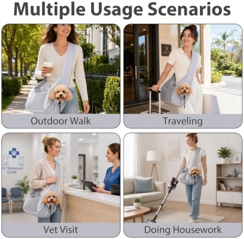 Dog Sling Carrier for Small Dogs & Cats Up to 15lbs, Hands Free Pet Carrier - Image 7