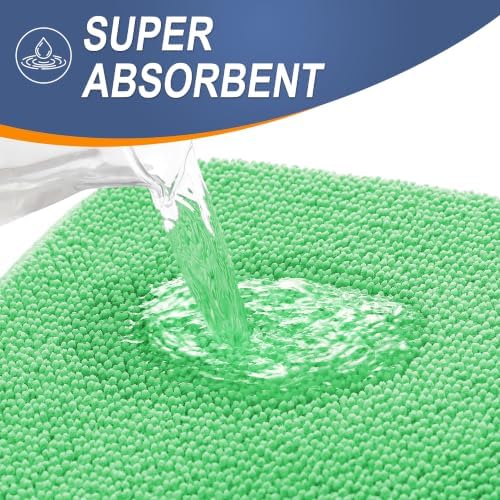 OLANLY Memory Foam Small Bathroom Rug 24x16, Absorbent Bath Mat, Mint Green - Image 3