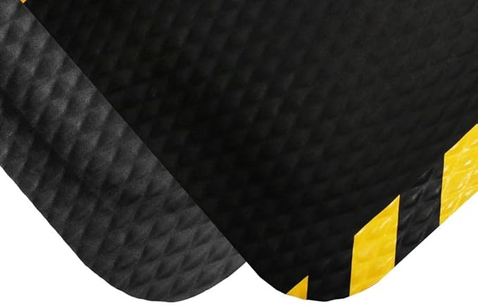 American Floor Mats Hog Heaven 5/8 inch Black & Black Border 3' x 5' Nitrile Backed Anti-Fatigue Comfort Mat