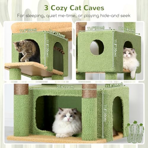 Globlazer Cactus Large Cat Tree, 80 inch Tall Climbing Tower - Image 2