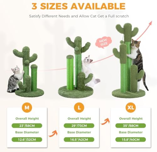 PAWZ Road Cactus Cat Scratching Post 35”Cat Scratcher - Image 2