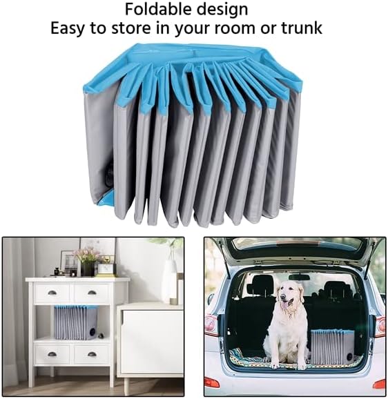 Yaheetech Dog Pet Bath Pool Foldable Hard Plastic Doggie Duck Swimming Pool Collapsible PVC Outdoor Bathing Tub Dog Pools for Large Small Dogs-47 x 11.8 inch,L,Grey