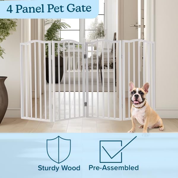 Pet Gate - 4-Panel Indoor Foldable Dog Fence - Image 4
