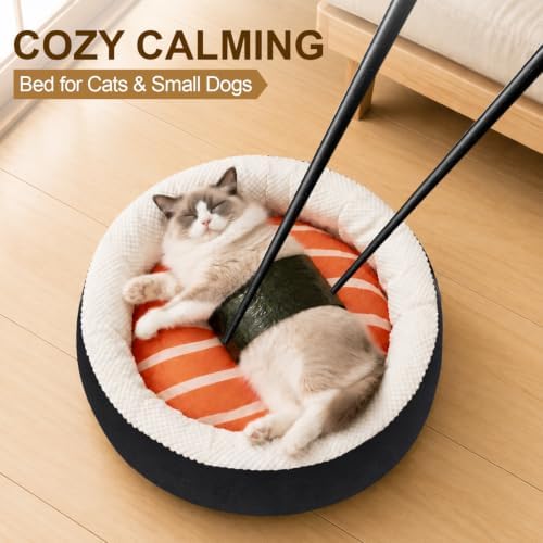 Sushi Cat Bed, Calming Small Dog Bed 21in - Image 2