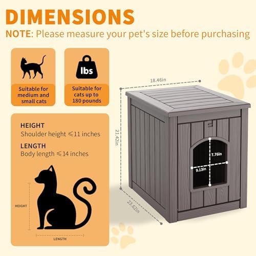 Cat Litter Box Enclosure, Plastic Hidden Litter Box Side Table - Image 3