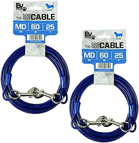 BV Dog Tie Out Cable 25 Feet by BV