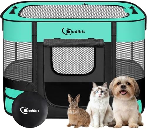 Siedihit 28" Dog Playpen, Cat Puppy Pen, Pet Portable Crate Indoor Outdoor by Siedihit