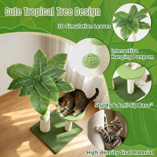 29.5-42.5" Cat Scratching Post, 2-in-1 Assembly, Adjustable Height - Image 3