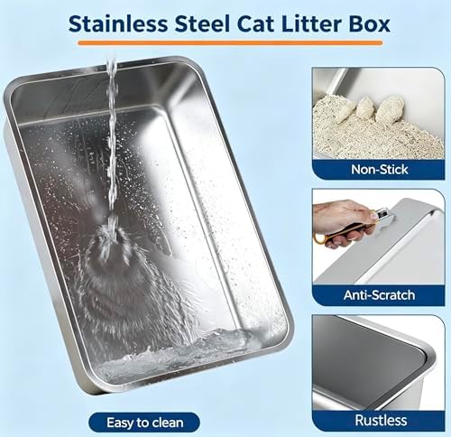 55L Stainless Steel Cat Litter Box - Image 5
