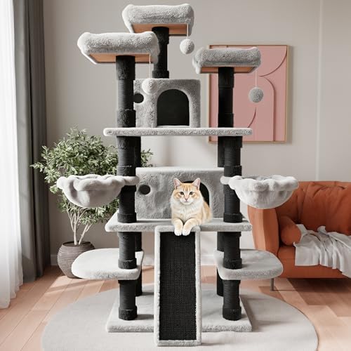 SHA CERLIN 68 Inches Multi-Level Large Cat Tree - Image 2
