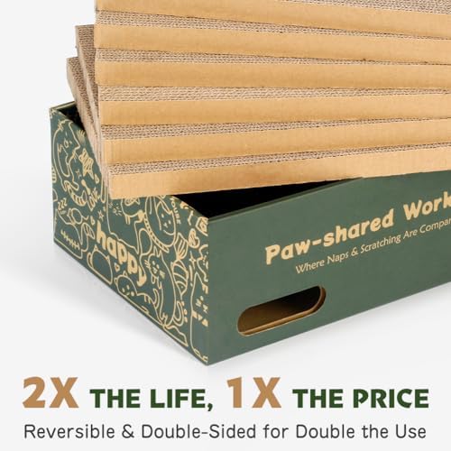 6 Pack Cat Scratch Pad with Nested Boxes, Space-Saving Cat Scratcher Set - Image 7