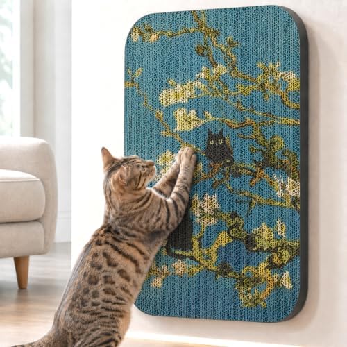Cat Wall Scratcher, Art Cat Scratching Board by LESISSMER