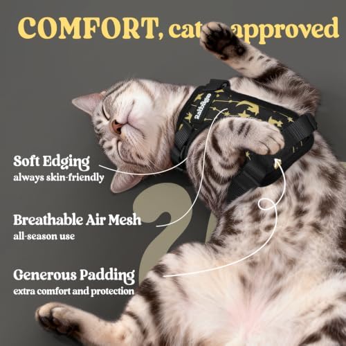rabbitgoo Cat Harness and Leash Set, Escape Proof Vest, Lunar Prowl - Image 4