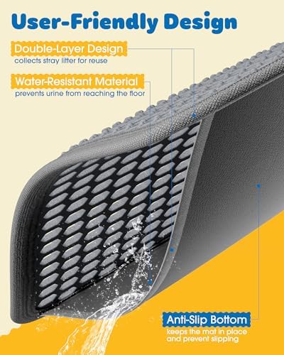 Powools Ultra-Large Cat Litter Mat, Double-Layer, 2 Pack - Image 5