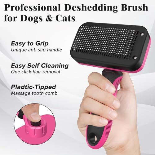 2PCS Self Cleaning Slicker Brush & Dog Comb - Image 3