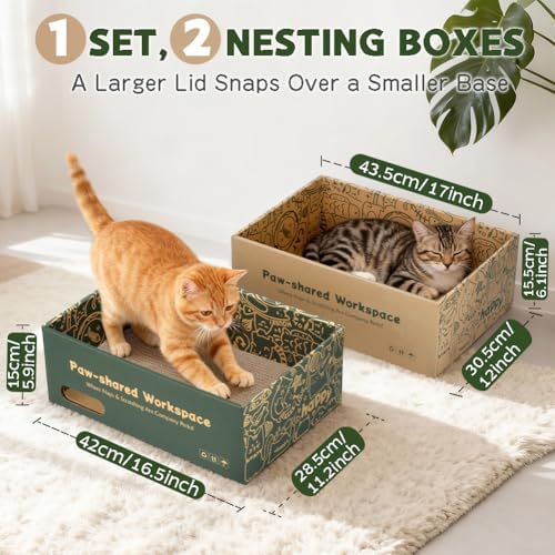 6 Pack Cat Scratch Pad with Nested Boxes, Space-Saving Cat Scratcher Set - Image 3