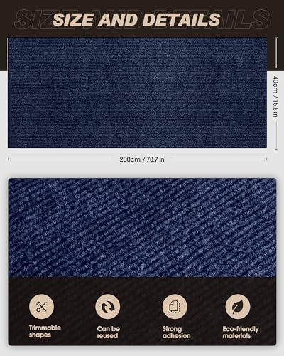 VIVOYAN 78.7"x15.8" Cat Scratch Mat, Trimmable Self-Adhesive Carpet, DIY Climb - Image 2