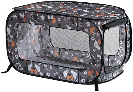 Portable Collapsible Pop Up Kennel, Face of Love by BeatriceHomeFashions