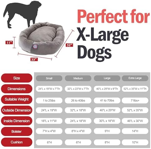 Majestic Pet Micro Velvet Dog Bed, 52 Inch X-Large, Round Washable - Image 3