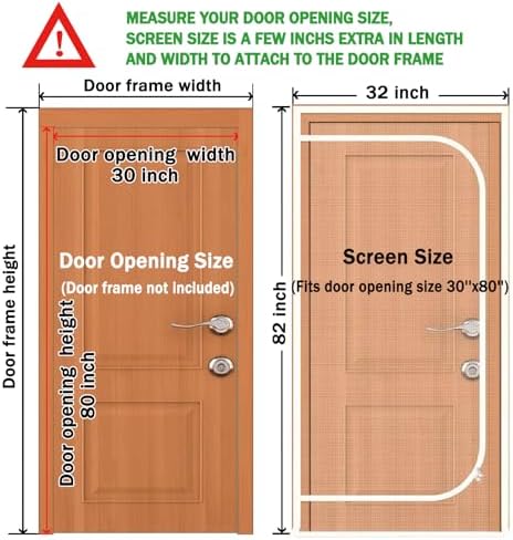 Upgraded Pet Screen Door, Fits Door Opening Size 30''x 80'', Thickened Cat - Image 2