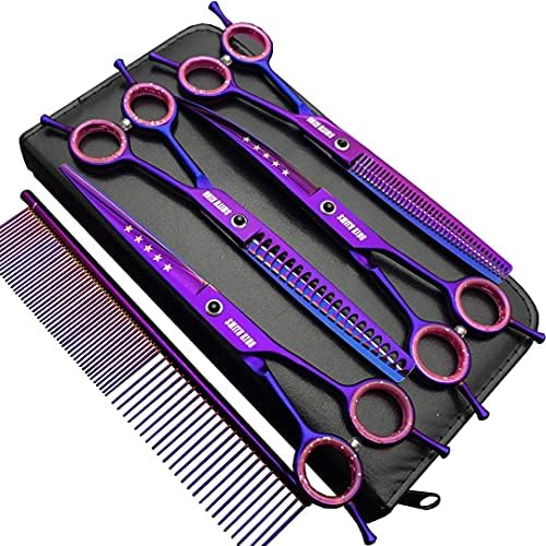 7.0 inches Professional Dog Grooming Scissors Set Straight & thinning & Curved by Smithking
