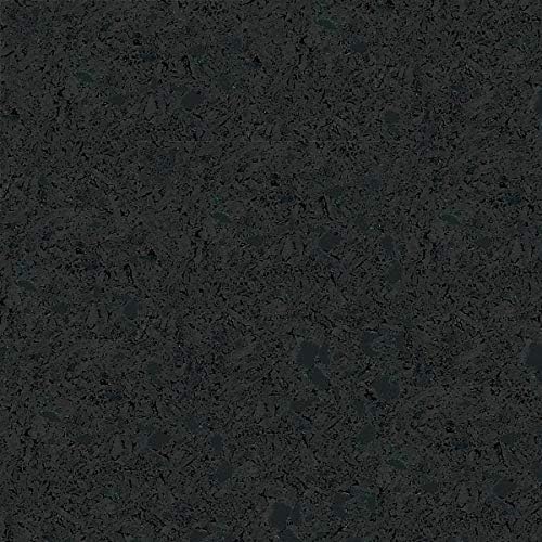 American Floor Mats 1/4in (7mm) Thick Solid Black 4' x 50' Heavy Duty Rubber Rolls, Protective Exercise Mats, Home Gym Rubber Flooring