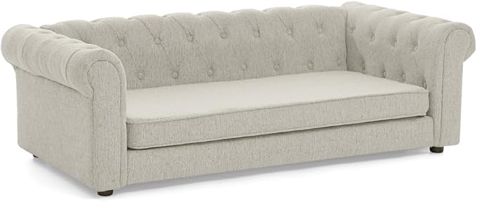 Dog Sofa Couch for Medium to Large Dogs, 55" Memory Foam Pet Sofa Couch with Washable Fabric, Durable Elevated Dog Bed with Legs, Removable Cushion for Medium and Large Dogs, Beige