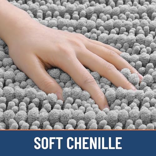 Smiry Bathroom Rugs 59X20, Extra Soft Rubber Backing Chenille Bath Mats - Image 4